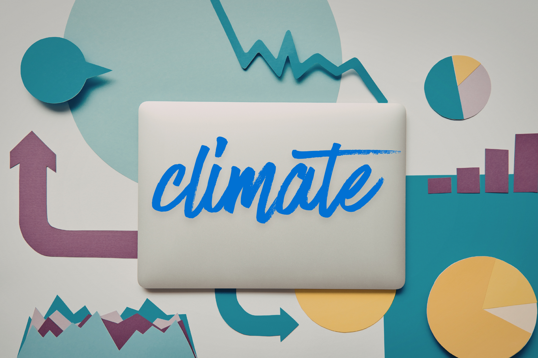 grafika z elementami analizy danych (wykresy i diagramy) + napis climate
